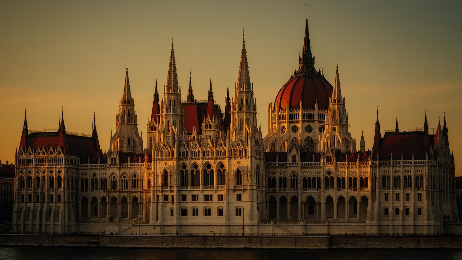 Hungarian Parliament at golden hour